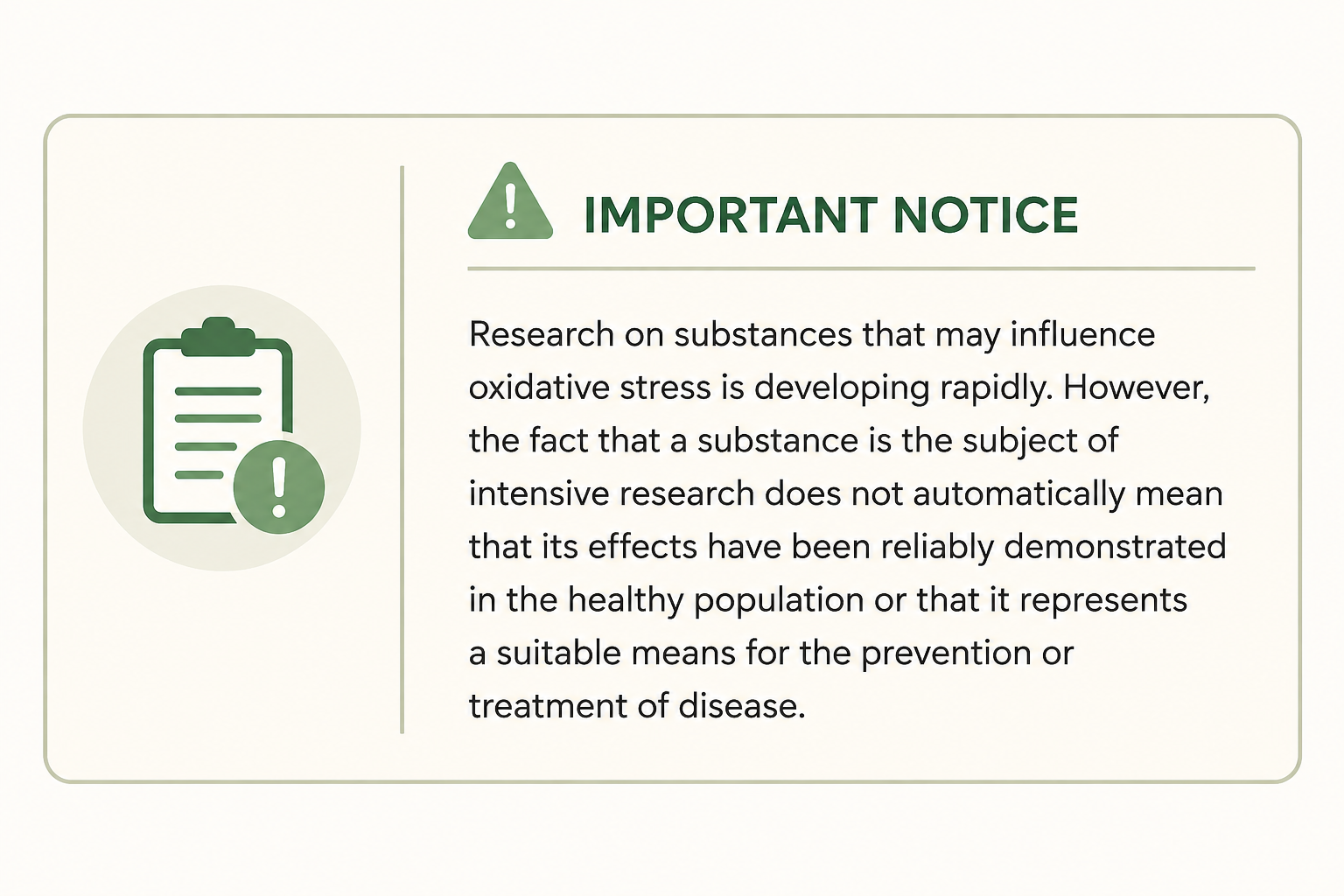 Warning — antioxidants